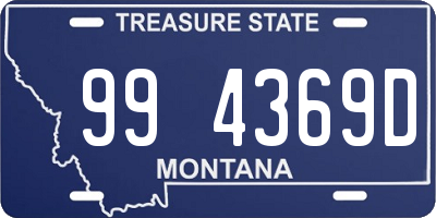 MT license plate 994369D