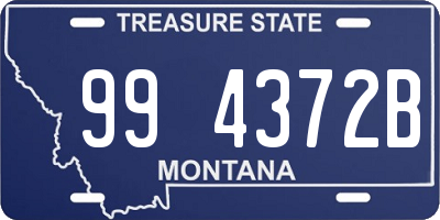 MT license plate 994372B