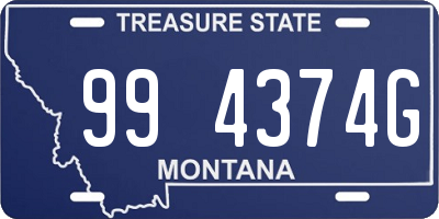 MT license plate 994374G