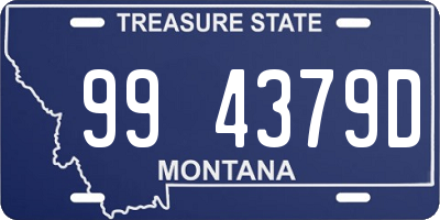 MT license plate 994379D