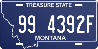 MT license plate 994392F