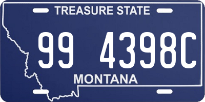 MT license plate 994398C