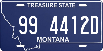 MT license plate 994412D