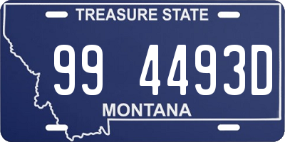 MT license plate 994493D