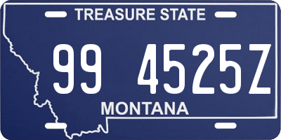 MT license plate 994525Z