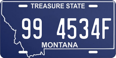 MT license plate 994534F