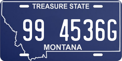 MT license plate 994536G