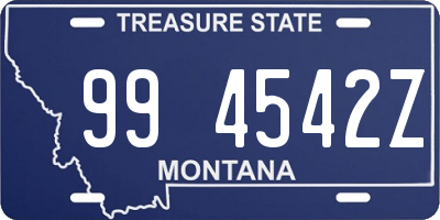 MT license plate 994542Z