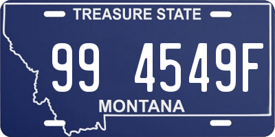 MT license plate 994549F