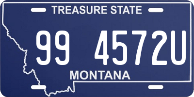 MT license plate 994572U