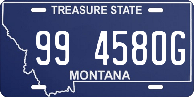 MT license plate 994580G