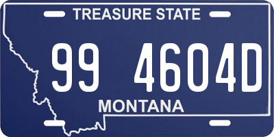 MT license plate 994604D