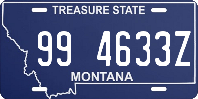 MT license plate 994633Z