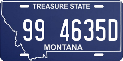 MT license plate 994635D