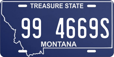 MT license plate 994669S