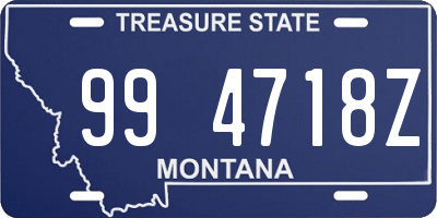 MT license plate 994718Z