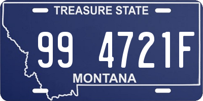 MT license plate 994721F