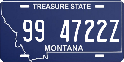 MT license plate 994722Z