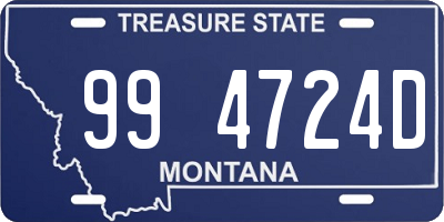 MT license plate 994724D