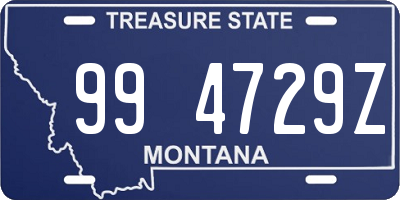 MT license plate 994729Z