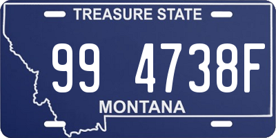 MT license plate 994738F