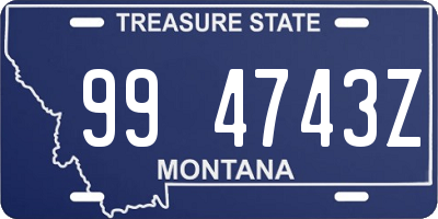 MT license plate 994743Z