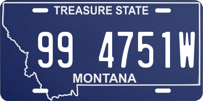 MT license plate 994751W