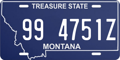 MT license plate 994751Z