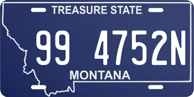 MT license plate 994752N