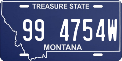 MT license plate 994754W