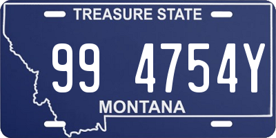 MT license plate 994754Y