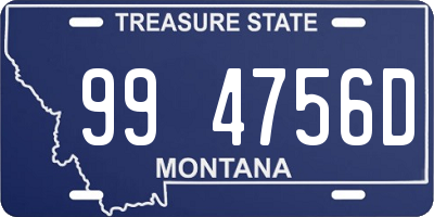 MT license plate 994756D