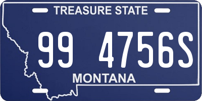 MT license plate 994756S