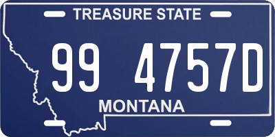 MT license plate 994757D