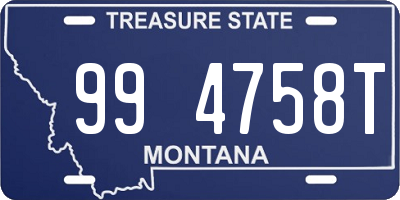 MT license plate 994758T