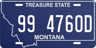 MT license plate 994760D