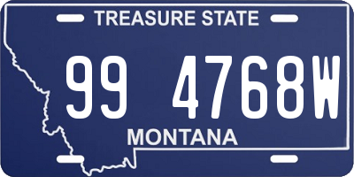 MT license plate 994768W