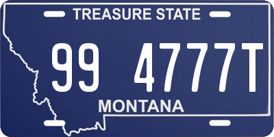 MT license plate 994777T