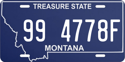 MT license plate 994778F