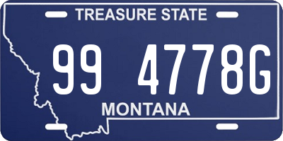 MT license plate 994778G