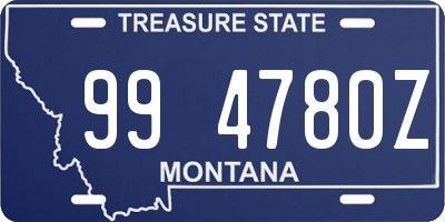 MT license plate 994780Z