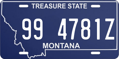 MT license plate 994781Z