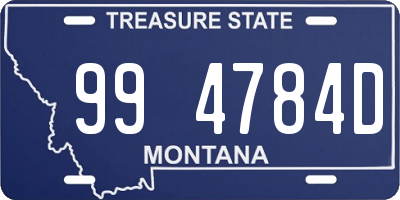 MT license plate 994784D