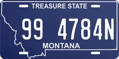 MT license plate 994784N