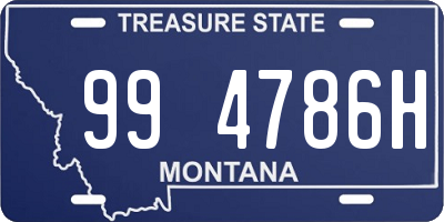 MT license plate 994786H