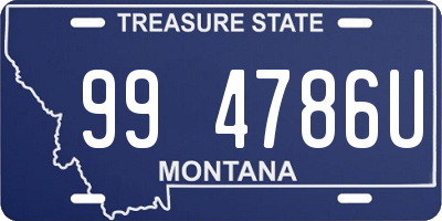 MT license plate 994786U