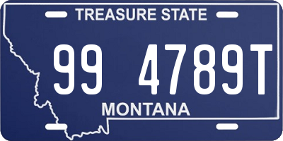 MT license plate 994789T