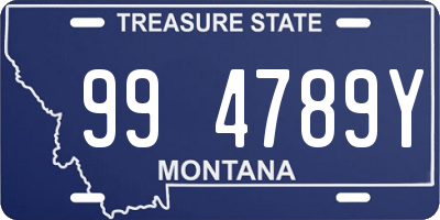 MT license plate 994789Y