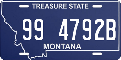 MT license plate 994792B