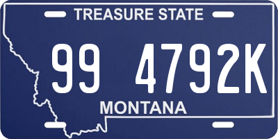 MT license plate 994792K